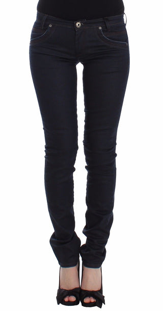 Chic Dark Blue Slim Jeans For Elegant Style