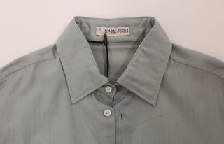 Elegance Unleashed Gray Casual Button-front Shirt