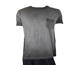 Saint Laurent Men's Grey Dyed Fine Knit Cotton T-Shirt