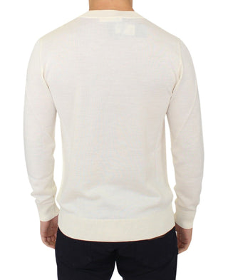 Off-white V-neck Wool Blend Pullover