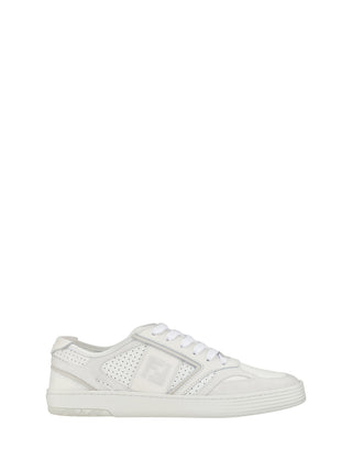 Elegant Low Top Calfskin Sneakers In White