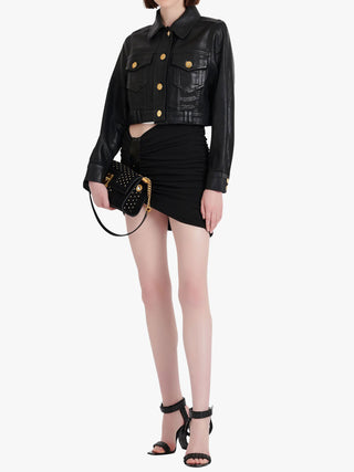 Asymmetric Black Miniskirt