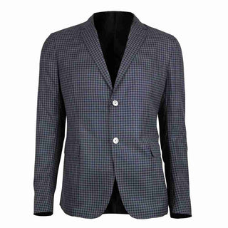 Men's Formal Midnight Blue / Grey Wool Jacket 2 Buttons