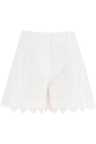 Embroidered Cotton Shorts