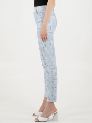 Power Mesh Fringed Pants