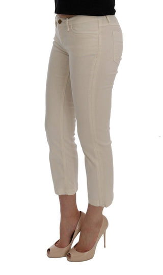 White Cotton GLAMOUR Capri Jeans Pants