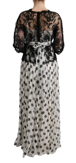 Elegant Polka Dotted Full Length Gown