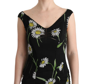 Sunflower Print Full Length Sheath Dress