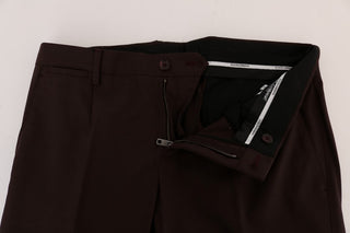 Elegant Slim Fit Formal Trousers In Purple