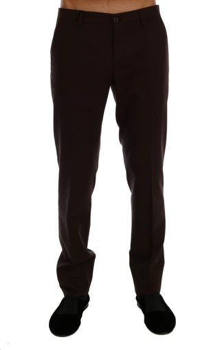 Elegant Slim Fit Formal Trousers In Purple