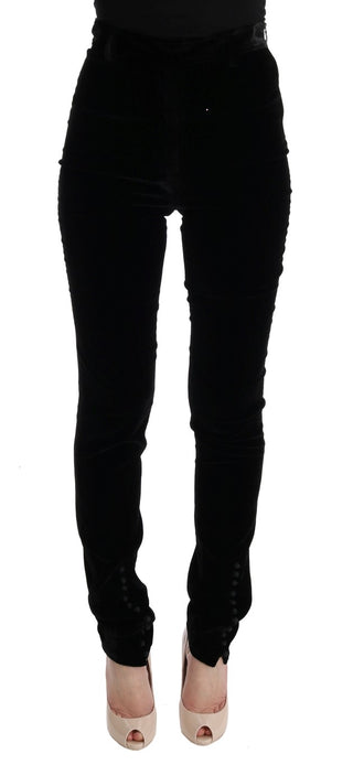 Sleek High-waist Black Trousers