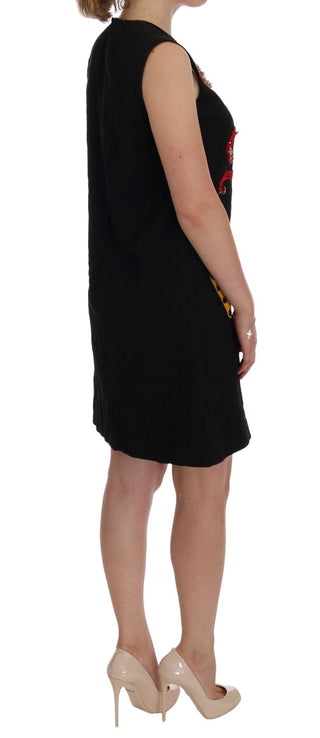 Black Crystal-embellished Stretch Mini Dress