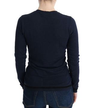 Elegant Blue V-neck Sweater