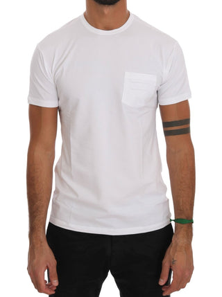 Elegant White Crew-neck Cotton T-shirt