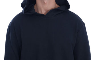 Elegant Black Cotton Hooded Sweater