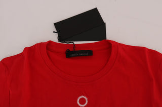 Chic Red 'riders' Motive Crewneck Tee