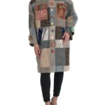 Multicolor Patchwork Trench Coat Jacket