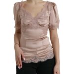 Elegant Floral Lace Silk Blouse