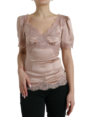 Elegant Floral Lace Silk Blouse