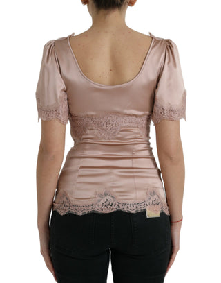 Elegant Floral Lace Silk Blouse