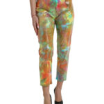 Multicolor High Waist Cropped Pants