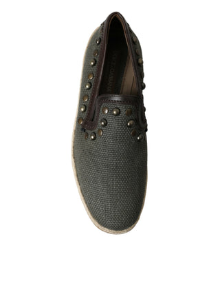 Studded Canvas Loafer Slipper Shoes