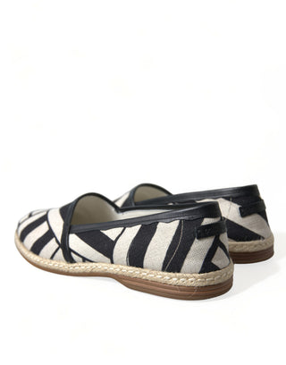 Chic Striped Luxury Leather Espadrilles