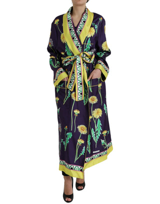 Elegant Silk Floral Bathrobe