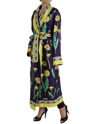 Elegant Silk Floral Bathrobe