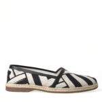 Chic Striped Luxury Leather Espadrilles