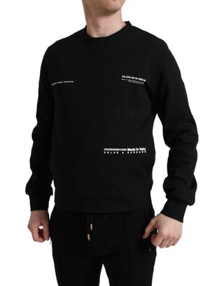 Elegant Crewneck Black Pullover Sweater