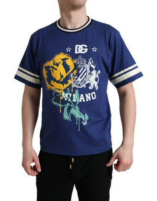 Blue Cotton DG Milano Crew Neck T-shirt