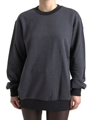 Elegant Dark Gray Crew Neck Sweater