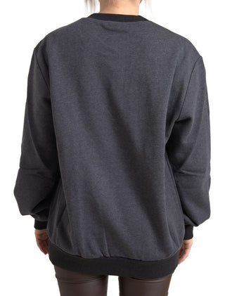 Elegant Dark Gray Crew Neck Sweater