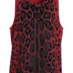 Red Leopard Print Sleeveless Tank T-shirt