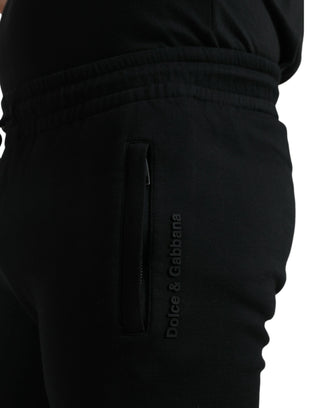 Exquisite Cotton Blend Jogger Pants - Black