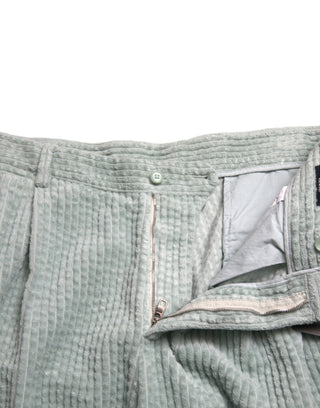 Light Blue Corduroy Straight Cotton Pants