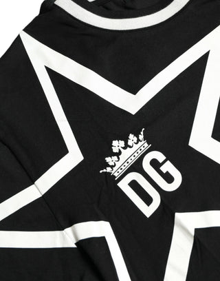 Black Logo Star Cotton Crew Neck T-shirt