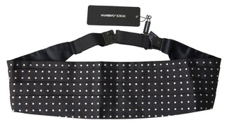 Elegant Silk Black & White Polka Dot Cummerbund