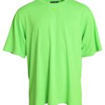 Neon Green Embossed Logo Crew Neck T-shirt