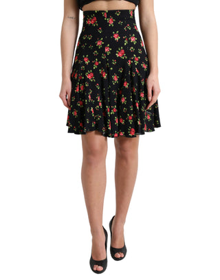 Floral A-line Mini Skirt With High Waist