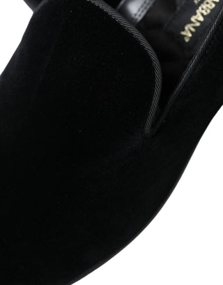 Elevated Black Velvet Loafers For Men