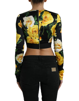 Elegant Floral Cropped Blouse