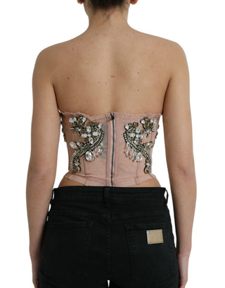 Pink Sleeveless Bustier Corset Top