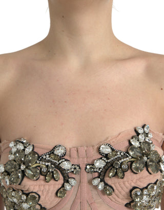 Pink Sleeveless Bustier Corset Top