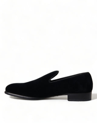Black Velvet Loafers Formal Dress Shoes