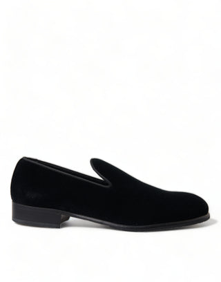 Black Velvet Loafers Formal Dress Shoes