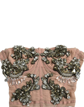 Pink Sleeveless Bustier Corset Top