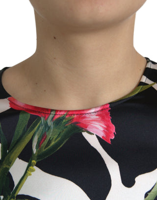 Elegant Floral Cropped Blouse Top