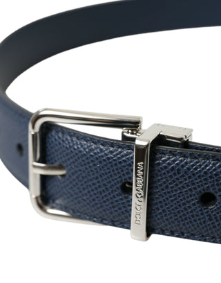 Elegant Navy Blue Leather Belt